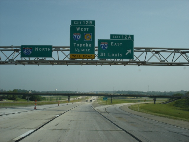 Interstate 435 North at Exit 12A - Interstate 70 East