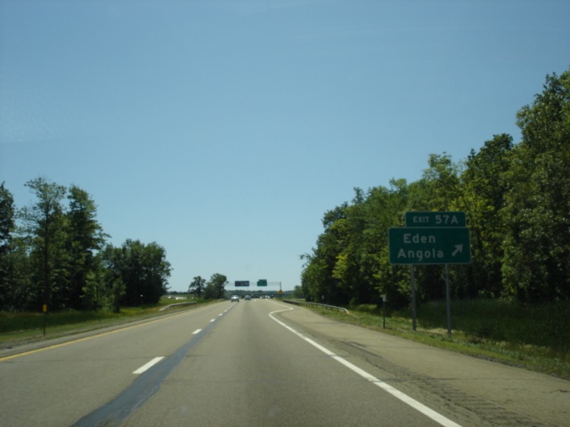 Interstate 90 West at Exit 57A Erie County 32 Eden Evans Center Road