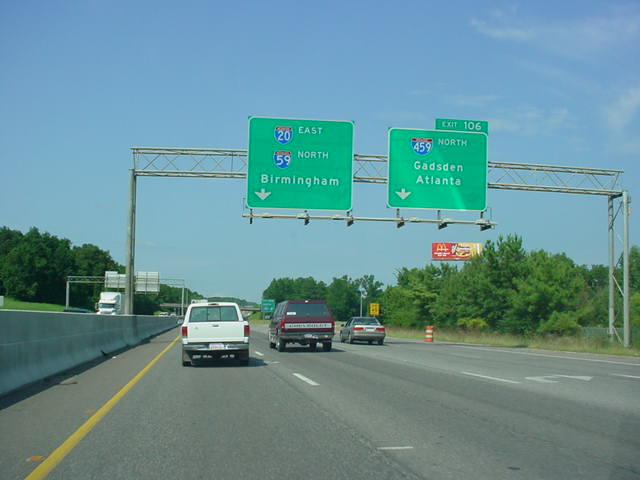 Interstate 20 East/Interstate 59 North at Exit 106 - Interstate 459 North
