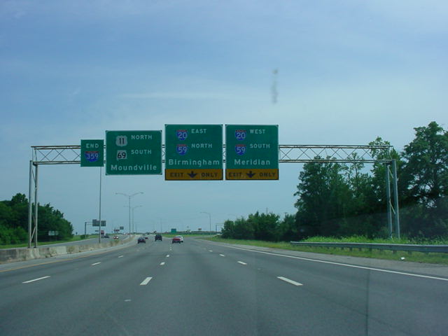 Interstate 359 South at Interstate 20/Interstate 59