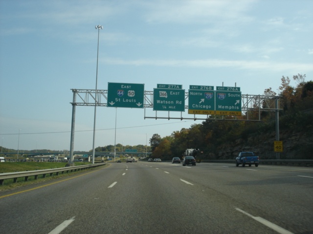 Interstate 44 East at Exits 276A-B - Interstate 270