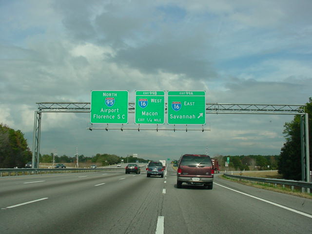 Interstate 95 North at Exit 99A - Interstate 16 East