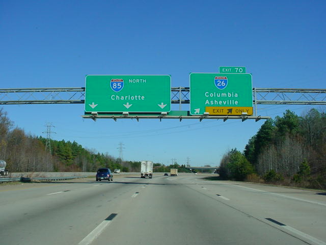 Interstate 85 North at Exit 70 - Interstate 26