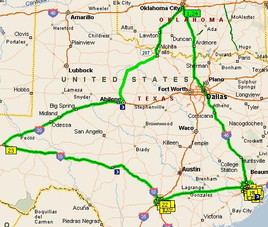 South Texas Roadtrip Part 2 Map