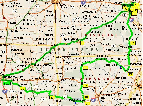 St. Louis/Fall Foliage Roadtrip Map