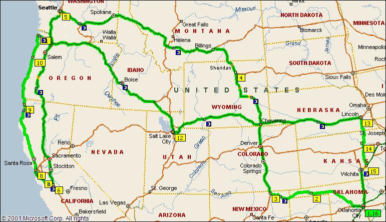 Summer 2006 Roadtrip Map
