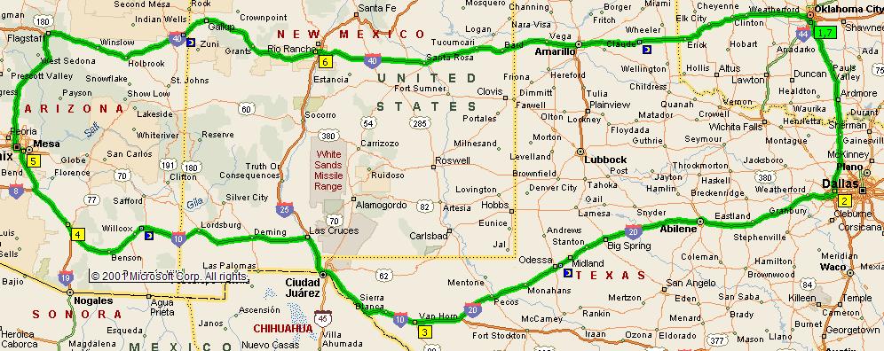 Spring Training 2004 Roadtrip Map